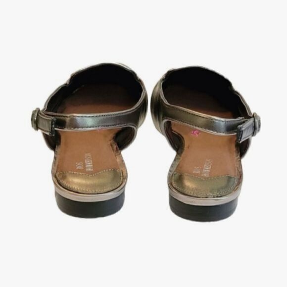 Ros Hommerson Oceana Pewer Leather Round Toe Slingback Sandal Shoes Size 9.5N - Picture 5 of 9